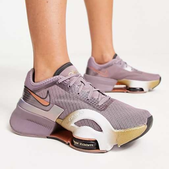 Nike Women's Purple Air Zoom SuperRep Training Shoes - Picture 1 of 4